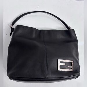 Fendi Black Leather Shoulder or Arm Bag Authentic